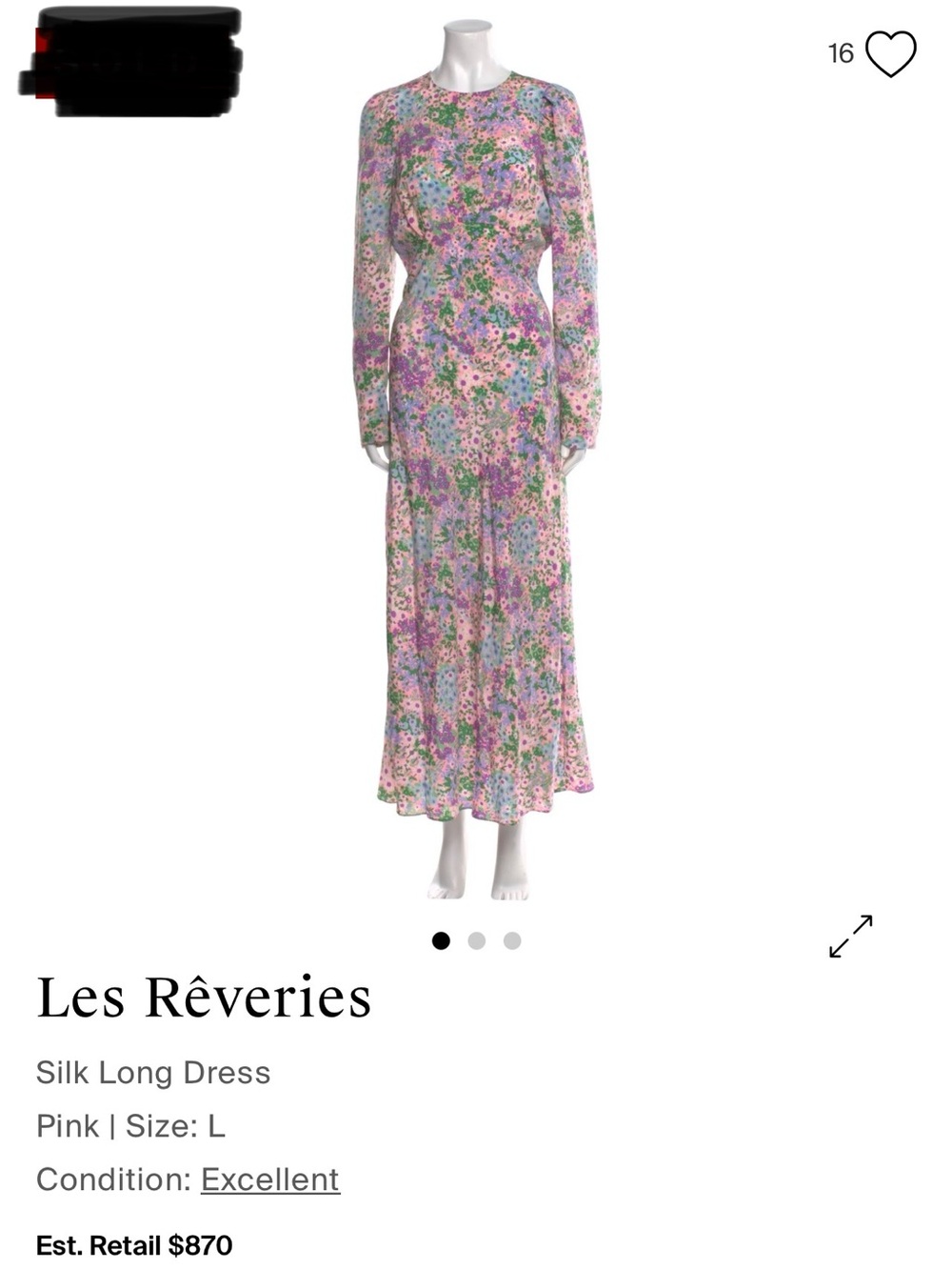 * Les Rêveries Silk Dress* excellent condition never worn